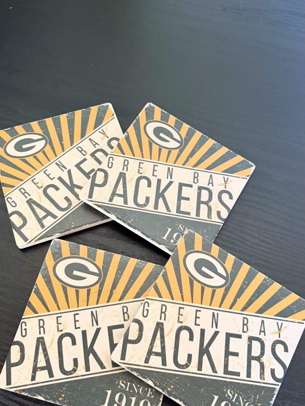 NFL Green Bay Packers Coaster Set - Green and Gold
